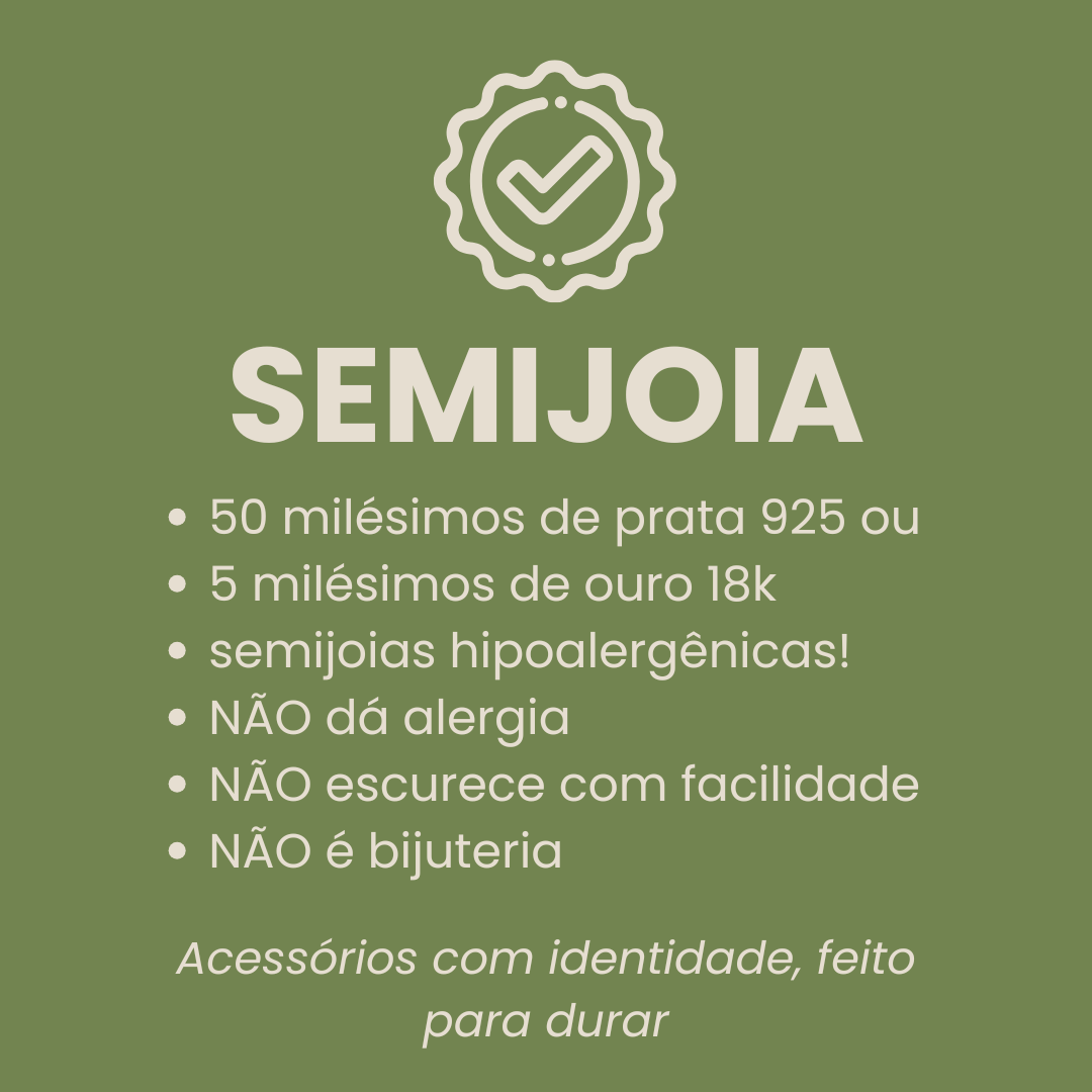 Colar Édra com corrente de 45cm - Banhado em prata 925 ou ouro 18k