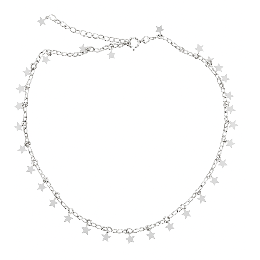 Chocker Stars estrelas banhado em prata 925