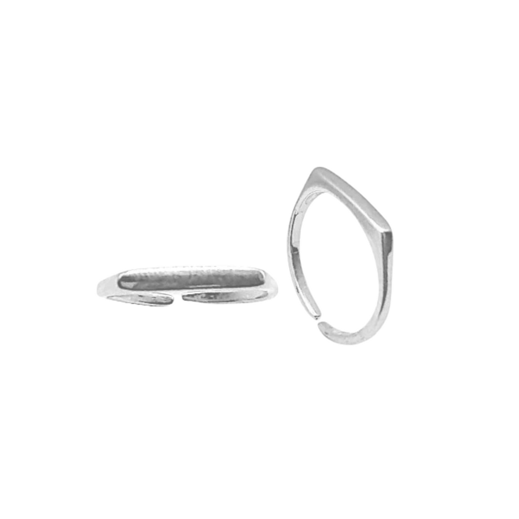 Anel Slim regulável banhado em prata 925