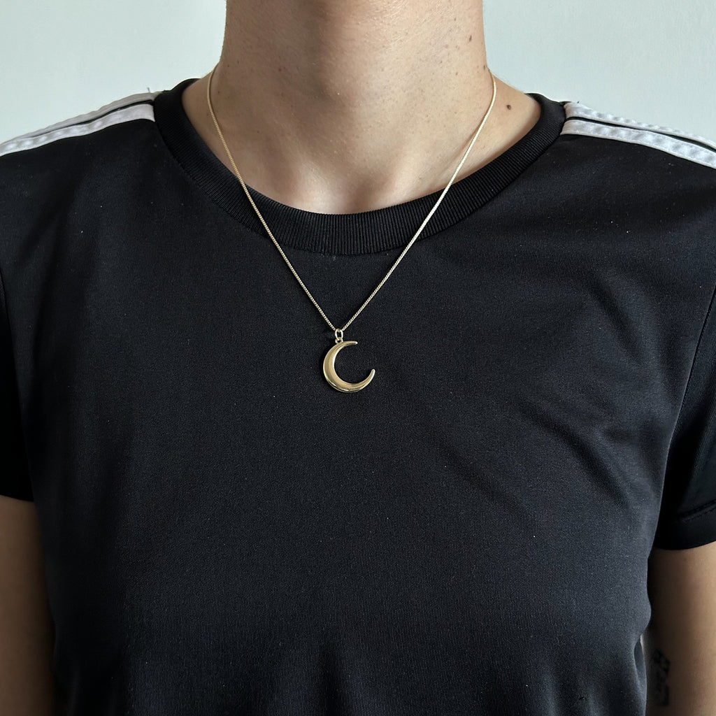 Colar Luna com pingente lua - Banhado em prata 925 ou ouro 18k