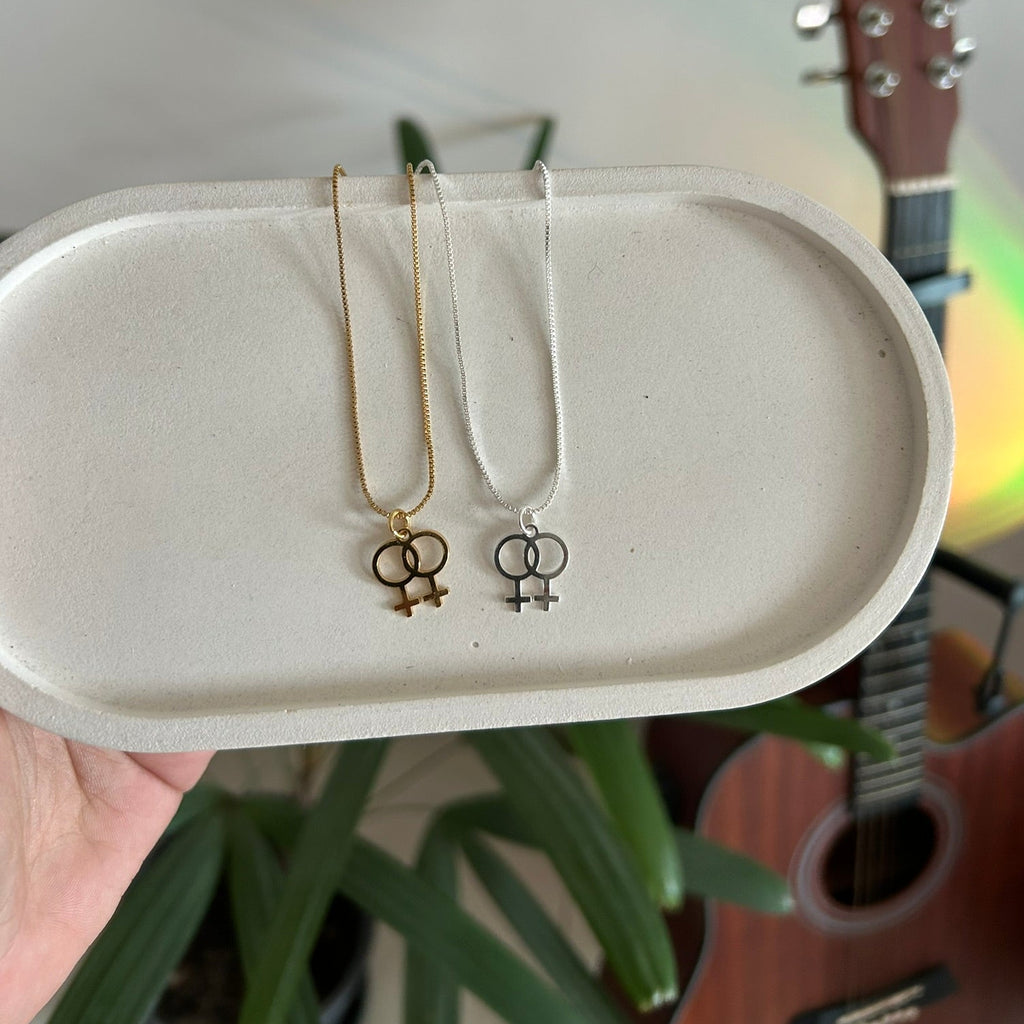 Colar Duplo Vênus - banhado em prata 925 ou ouro 18k