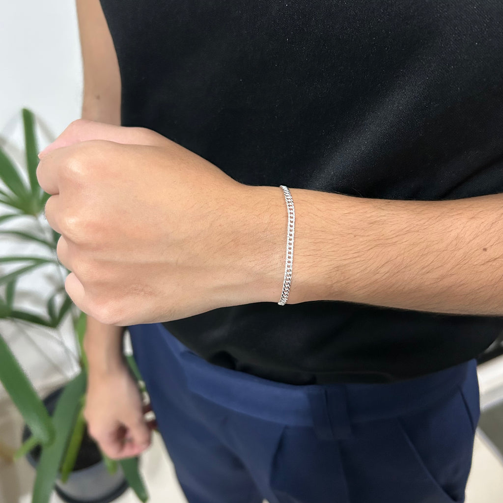 Pulseira Elos ajustável banhada em prata 925