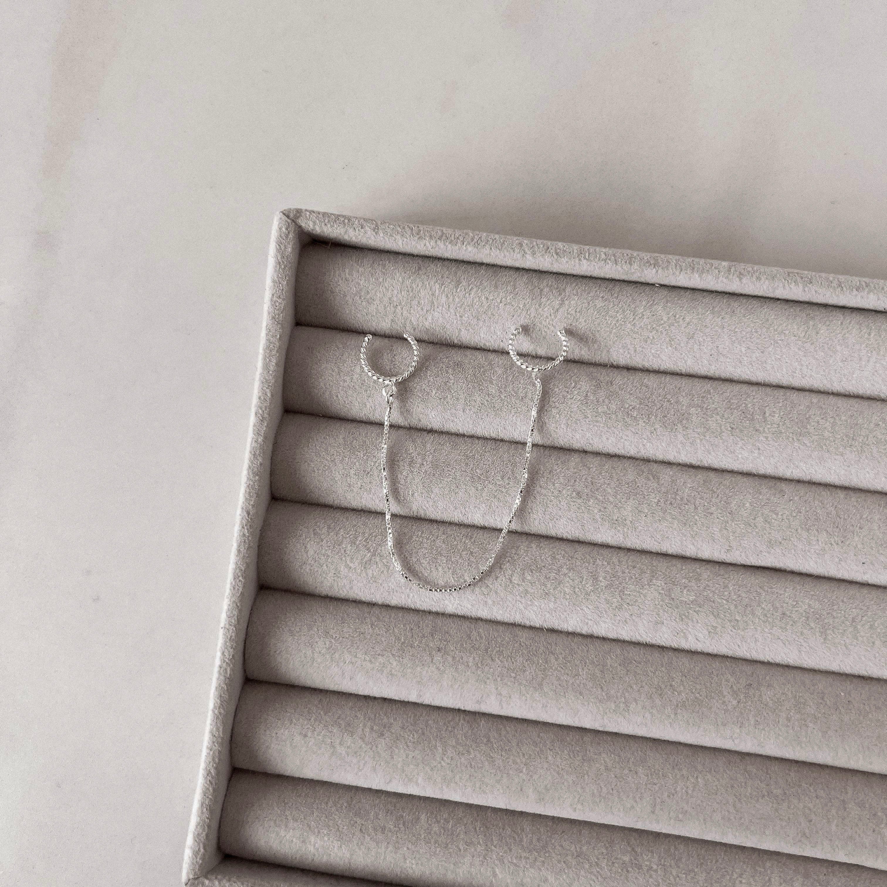 Piercing  2 argolas com veneziana - Prata 925