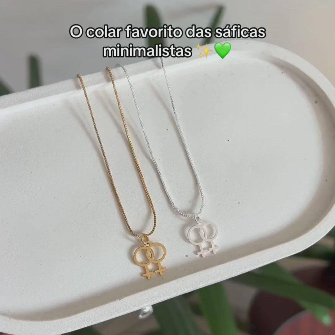 Colar Duplo Vênus - banhado em prata 925 ou ouro 18k